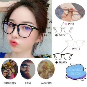 Retro Oval Frame Glasses UV Protection Anti Blue Light Flat Light Glasses Men and Women Optical Spectacle for Vacation
