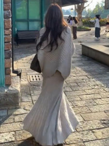 PEIZIXUAN | French Style Autumn Winter Knitted Dress Set