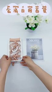 พวงหนีบผ้า ที่หนีบ12ชิ้น ที่หนีบผ้า พับเก้บได้ ที่ตากถุงเท้า ที่ตากชุดชั้นใน วัสดุพลาสติก