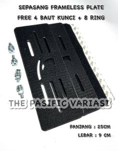 PROMO FRAMELESSPLATE DUDUKAN PLAT NOMOR MOTOR TANPA FRAME PANJANG 25CM DAN LEBAR 9CM UNIVERSAL – TPV