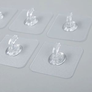 Masely Adhesive Wall Hook Reusable Anti-skid Traceless Heavy Duty Stick on Bathroom Kitchen 10 Pcs