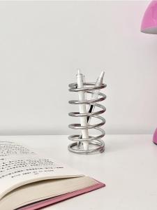 Minimalist Stainless Steel Toothbrush Holder Desktop Organizer Makeup Brush Stationery Pen Tray Cosmetic Egg Storage Rack