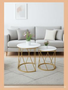 meja minimalis modern 2 in 1meja besi  ruang tamu set 2 in 1