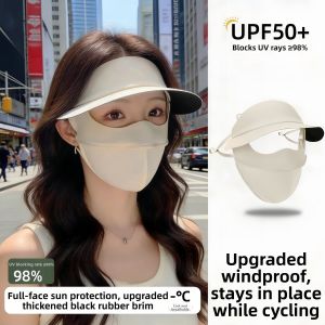 Sun Protection Face Mask Full Face Sunproof Breathable Ice Silk