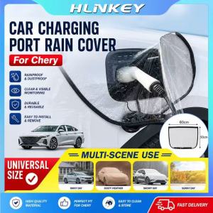 HLINKEY 2PCS EV Charger Port Cover Waterproof Mag-netic Transparent Protector Outdoor Rainproof PVC Car Accessories for Electric Vehicle Charging Cable
