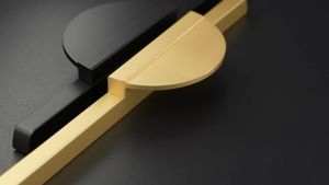 1pcs Panjang Gold Handle Lemari Modern Emas/Abu-abu/ Hitam Round Cabinet Door Handles