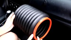 Portable Foldable Car Bin Container - 4L Capacity, Black Plastic, Convenient and Space-Saving Design for Storage, Fishing, Camping, Picnic, and More