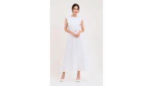 Badomoda CAITLIN Pleated Maxi Dress with Belt: A Stylish Choice for Any Occasion