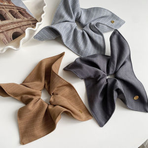 ที่คาดผมยางรัดผมสไตล์เกาหลี ผ้าพันคอสี่เหลี่ยม ทรงหางม้า ระดับไฮเอนด์ สำหรับผู้หญิง