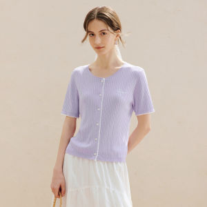 INMAN | Lace Short Sleeve Thin Knitwear