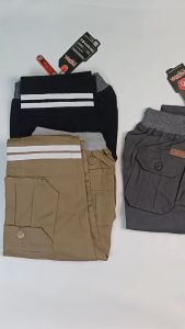 Celana Panjang Jogger Cargo Pria Model Stripe Lutut Ukuran 27-38 Bahan 100% Canvas Premium