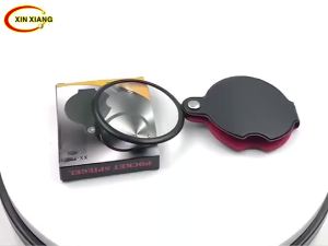 50/60mm Mini Magnifying Glass 6/8X Folded Leather Case Portable Handheld Read Newspaper Jewelry Gift Single Glass Lens Magnifier
