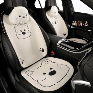 Bộ Ba Món Hở Nửa Ghế Ô Tô Họa Tiết Hoạt Hình Mùa Đông Đa Năng Cho Mọi Xe Hơi Ghế Phụ Trợ Lưng Bằng Vải Polyester