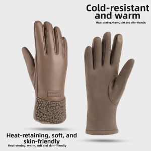 JIFANPAUL | Women Autumn Winter Warm Windproof Touchscreen Leather Gloves