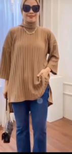 OVERSIZE MATT KNIT HORNETS ATASAN TUNIK LENGAN 7/8 / KAOS POLOS OVESIZE JUMBO / KAOS MUSLIMAH PROMO tania long tunik knit hornet alvaro/long tunik terbaru / Crop Top Lengan Panjang