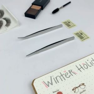 SAMOYED TWZR-E5 Pinset / Penjepit Lurus / Bengkok / Lengkung Serba Guna / Stiker / Bulu Mata Scrapbook Stickers / MUA / Eyelash / Eyelashes / Nail Art Metal Tweezers