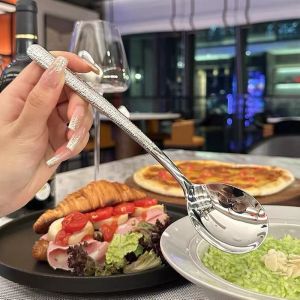 Thìa Ăn Trưa Kiểu Hàn Quốc Bằng Thép Không Gỉ 316 Họa Tiết Đinh Đục Kim Loại Dùng Để Chia Thức Ăn Và Thức Ăn Chia Sẻ