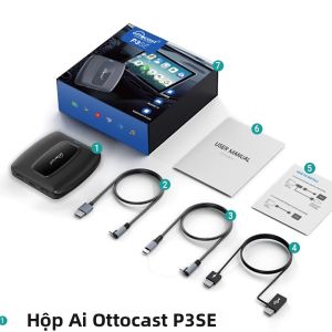Hộp Chuyển Đổi Không Dây OTTOCAST Express P3 SE CarPlay Android Auto AI Dành Cho Toyota VW Benz Với Hỗ Trợ YouTube Netflix Tiktok