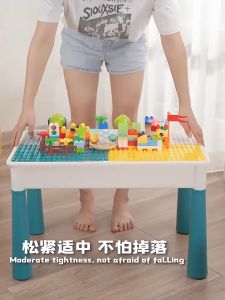 Building Blocks Table and Chair Set for Kids Toddler Learning Play Table Toys for Girls Boys Building blocks