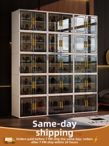 SHOUNADAREN | Transparent Multi-level Wall-mounted Shoe Storage Cabinet