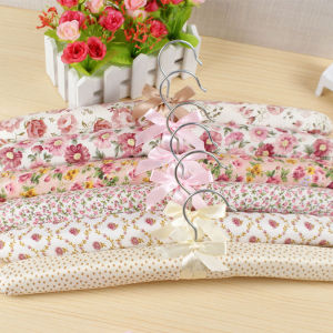 5pcs Colorful Blossom Sponge Padded Clothes Hanger Dress Cotton Coat Hangers Skid Suit Satin Hangers Resistance Rack Clothes