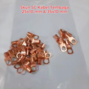Skun Kabel Tembaga SC 25 35 x 10mm Fort Cable Lug Terminal Copper 25-10 35-10 Terminal Kabel Tembaga