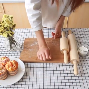 Wooden Rolling Pin with Movable Stick - Essential Baking Utensil for Home Kitchen - Bakeware