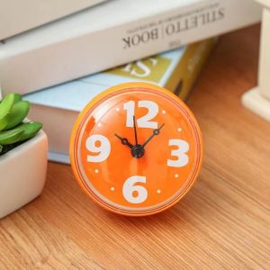 Modern Minimalist Waterproof Suction Cup Clock round Wall Clock Fridge Magnet Bathroom Kitchen Decorative Quartz Acrylic Clock