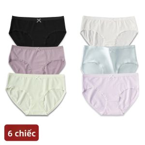6 Chiếc Quần Lót Cotton Nữ Màu Trơn Thiết Kế Nơ Quần Đùi Thấp Tầng Thoải Mái Thoáng Khí Quần Lót Nữ Với Nhiều Kích Cỡ Khác Nhau