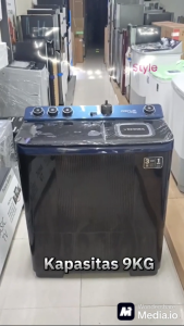 Reiwa Mesin Cuci 2 Tabung 9 Kg WS-1003 BLACK Garansi Resmi By Tmj