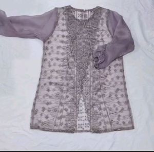 zize Outer Tunik Brukat Kondangan//Outer Brukat Silang Mix Organza Terbaru