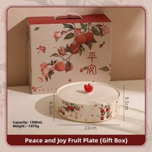 Elegant Ceramic Fruit Dish With Partitioned Lid