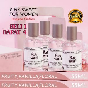 [CUCI GUDANG] BELI 1 DAPAT 4 HOLORUSH PARFUM PINK SWEET PARFUM PINK CHIFFON PARFUM WANITA TERLARIS EAU DE PARFUME PARFUM WANGI TAHAN LAMA WANITA PARFUM WANGI AWET DAN TAHAN LAMA AROMA FRUITY VANILLA FLORAL 35ML