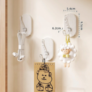 TAILI | Suction Cup Hooks for Bath Bathroom Storage No Drilling Long Row