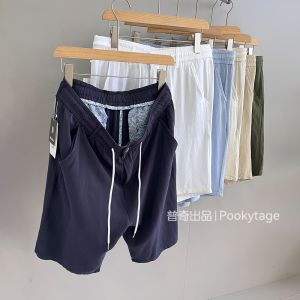 Quần Short Vải Lanh 5 Inch Thường Ngày Thoáng Khí Thấm Hút Ẩm Cho Nam Mùa Hè Quần Dài Thẳng Cạp Vừa