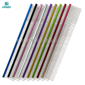 OITABI Extra-Long Professional Pet Grooming Comb Sparse & Dense Row Comb for Dog Cat Comb Removes Hair of Mats Knots and Tangles