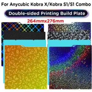 For Anycubic Kobra S1 Plate Pei Sheet 264x276mm Textured Kobra X S1 Combo Build Plate Double Sided Peo Pet Pey Kobra S1C Bed