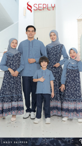 SARIMBIT SEPLY TENARA NAVY SKIPPER TERBARU 2026 GAMIS & KOKO KELUARGA LEBARAN KEKINIAN TERMURAHH