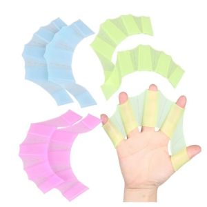 1/2/3pairs Swimming Hand Finger Fin Learning Swimming Pool Accessory Finger Wear Hand Training Diving Gloves Swim Pool Paddles