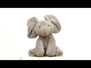 Cute Hide and Seek Cat Singing Elephant Doll Plush Toy Soothing Baby Doll Early Childhood Education Plush Toy Gift for Children