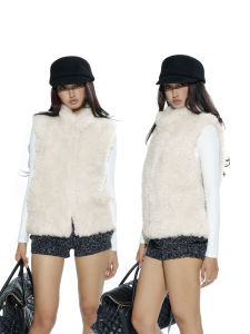 audwyn | Eco-friendly Fur Vest Stand Collar Jacket