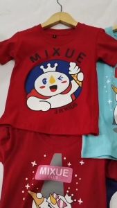 Atasan Baju Kaos Anak Mixue Lengan Pendek Perempuan Lakilaki 1-10 Tahun Viral Kekinian