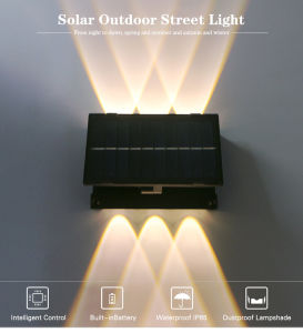 Vimite 4/6LED Solar wall lights intense brightness automatic induction outdoor waterproof durable spot lights control spot lights automatic on/off balcony courtyard street landscape garden decorative wall lights solar LED lights