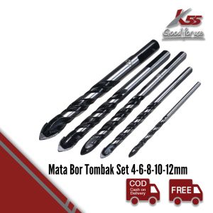 K55 Mata Bor Tombak Keramik Beton Kaca Kayu Ubin Tembok 3-4-5-6-8-10-12mm Satuan Mata Bor Titanium HSS Set
