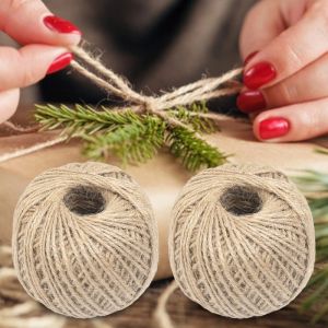 100M Jute Rope Reusable Jute Twine String Thread Sewing for Wedding Party DIY Christmas Gift Wrapping Home Decoration