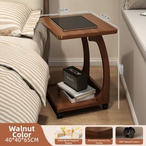 OYIla | Moveable C-type Side Table for Small Spaces with Wheels