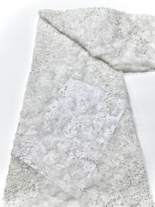 African Sequins Lace Fabrics 2026 Fashion Nigerian Embroidery Beaded Tulle Lace Fabric High Quality For Sewing Cloth Party Dress