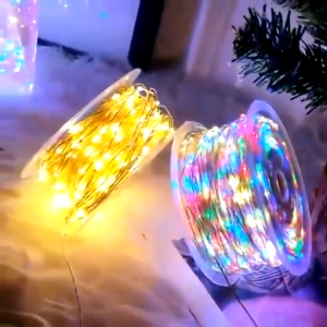 LED สายไฟ 50/100 สำหรับตกแต่งบ้าน ไฟเส้นลวดทองแดง สายไฟประดับ LED