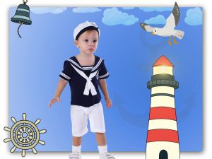 Baby Boys Sailor Hat & Infant Girls Navy Style Cap: Newborn Cosplay Accessories