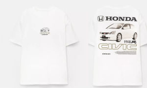 Honda Civic Mens and Womens T-shirt Summer Cotton Short-sleeved Shirts Spring and Autumn Honda Motorcycle Off-road Trend Top